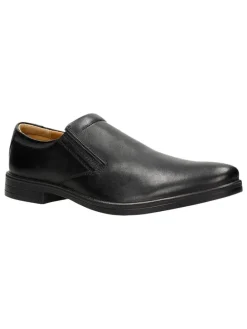 Leder-Slipper in Schwarz