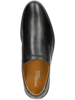 Leder-Slipper in Schwarz