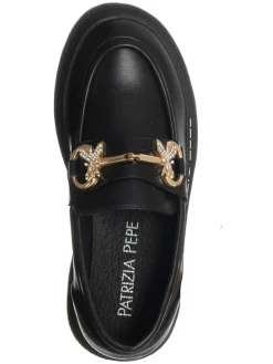 Leder-Slipper in Schwarz