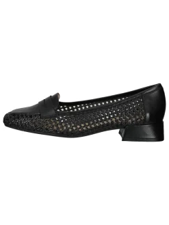 Leder-Slipper in Schwarz