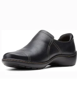 Leder-Slipper in Schwarz