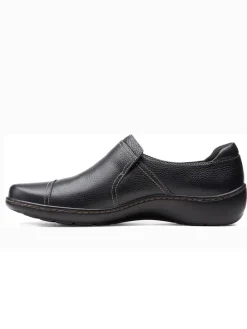 Leder-Slipper in Schwarz