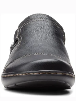 Leder-Slipper in Schwarz