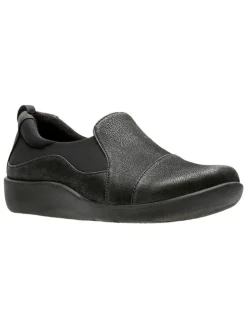 Leder-Slipper in Schwarz