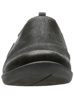 Leder-Slipper in Schwarz