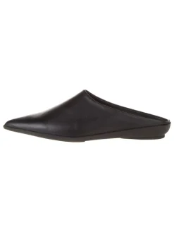 Leder-Slipper in Schwarz