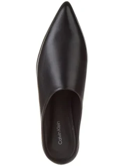 Leder-Slipper in Schwarz