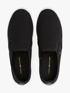 Leder-Slipper in Schwarz