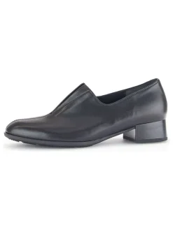 Leder-Slipper in Schwarz