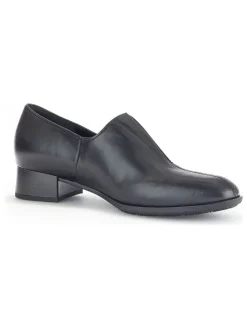 Leder-Slipper in Schwarz