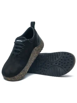 Leder-Slipper in Schwarz