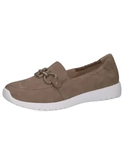 Leder-Slipper in Taupe