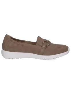 Leder-Slipper in Taupe