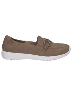 Leder-Slipper in Taupe