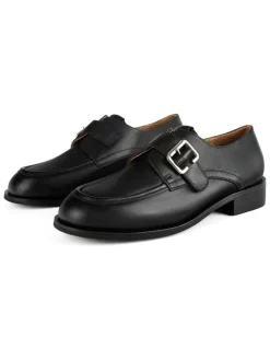 Leder-Slipper "Nebula Glow" in Schwarz