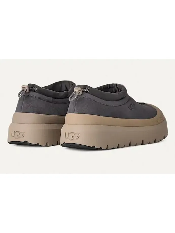 Leder-Slipper "Tasman Weather" in Grau/ Beige