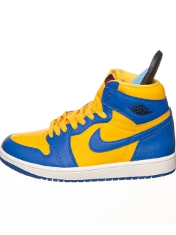 Leder-Sneaker ''1 Retro High'' in Gelb/ Blau