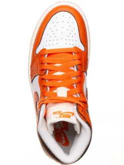 Leder-Sneaker ''1 Retro High'' in Weiß/ Orange
