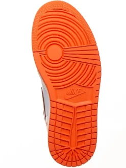 Leder-Sneaker ''1 Retro High'' in Weiß/ Orange