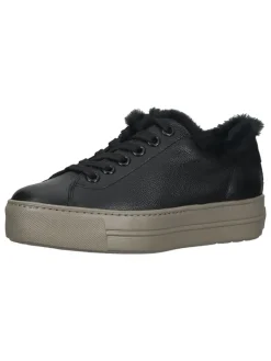 Leder-Sneakers in Schwarz