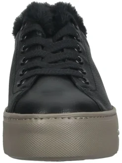 Leder-Sneakers in Schwarz