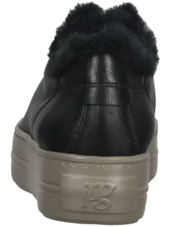 Leder-Sneakers in Schwarz