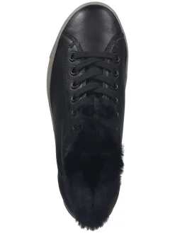 Leder-Sneakers in Schwarz