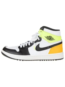 Leder-Sneakers "1 Retro High Golf" in Gelb/ Schwarz/ Weiß