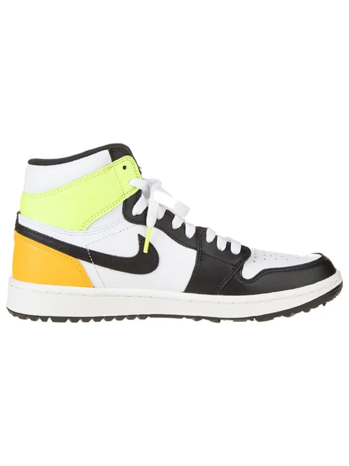 Leder-Sneakers "1 Retro High Golf" in Gelb/ Schwarz/ Weiß