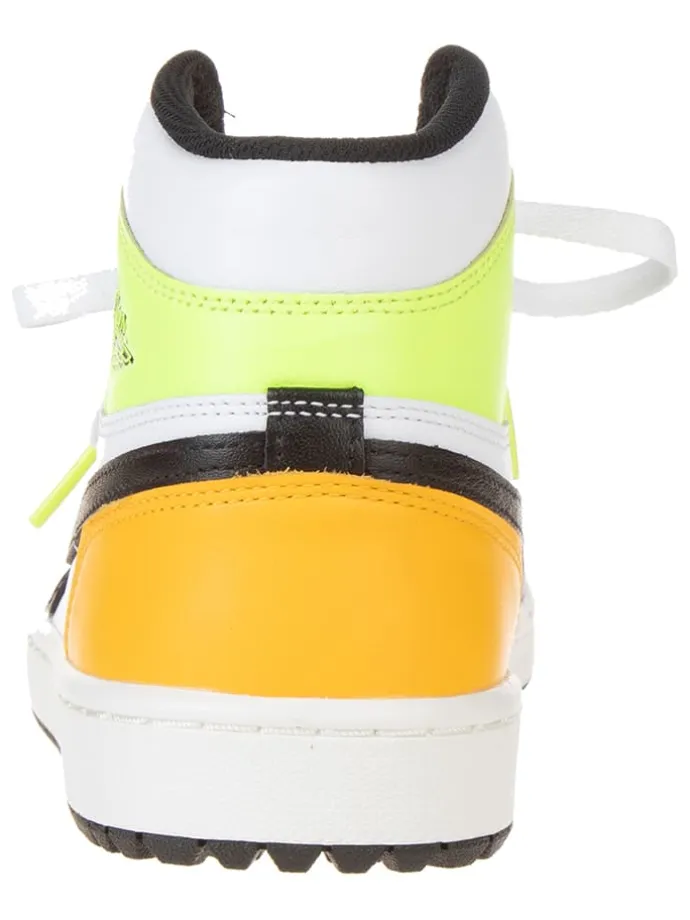 Leder-Sneakers "1 Retro High Golf" in Gelb/ Schwarz/ Weiß