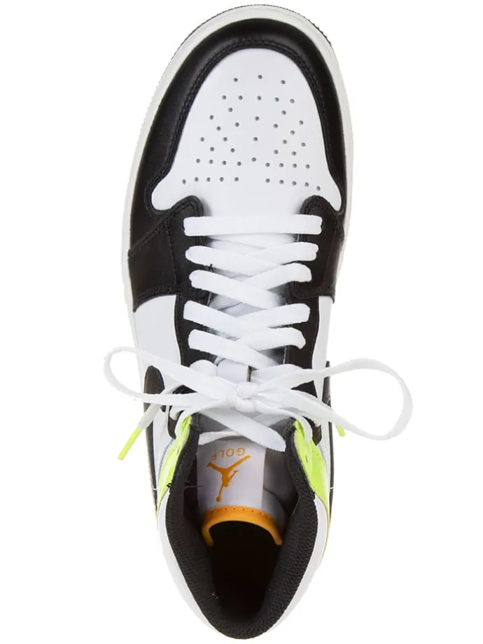 Leder-Sneakers "1 Retro High Golf" in Gelb/ Schwarz/ Weiß