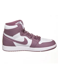 Leder-Sneakers "Air Jordan 1 Retro High" in Weiß/ Lila