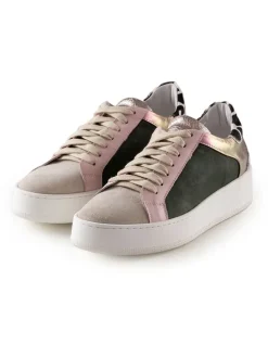 Leder-Sneakers "Antilina" in Beige/ Grün/ Rosa