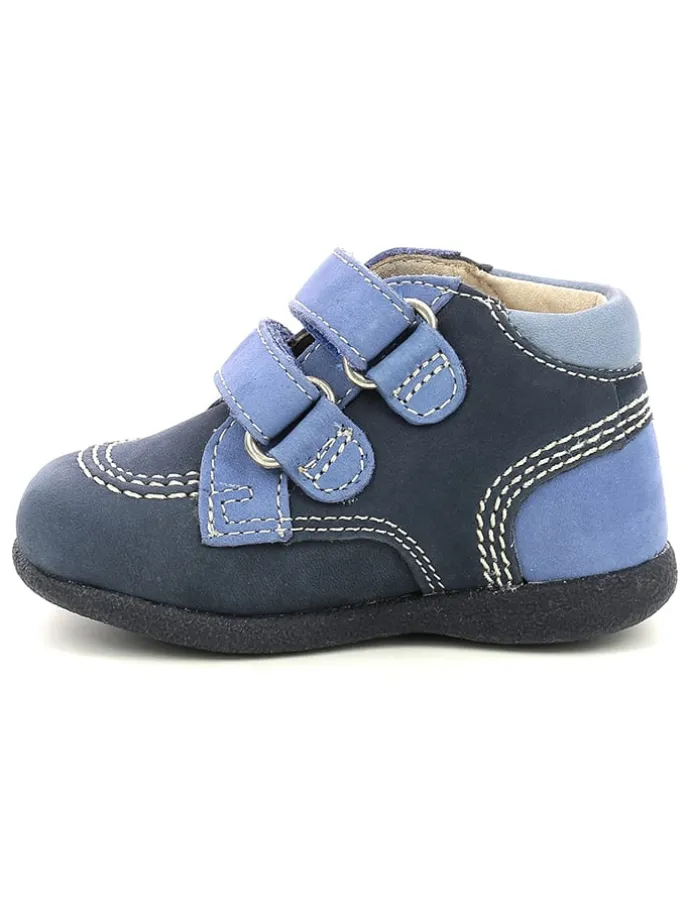 Leder-Sneakers "Babyscratch" in Dunkelblau/ Blau