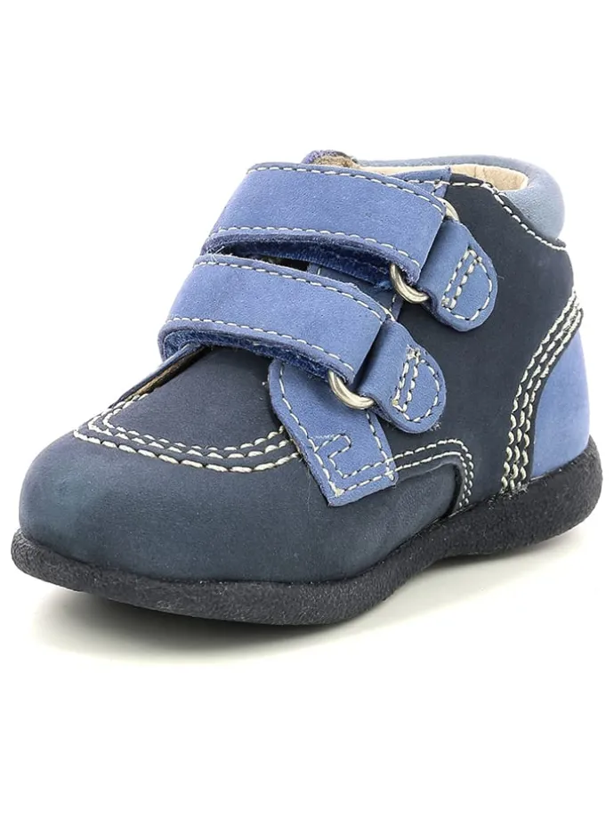 Leder-Sneakers "Babyscratch" in Dunkelblau/ Blau