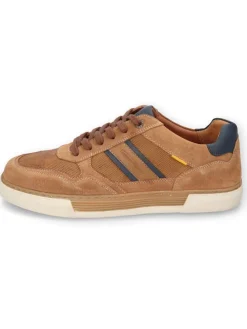 Leder-Sneakers "Bayland" in Hellbraun/ Dunkelblau
