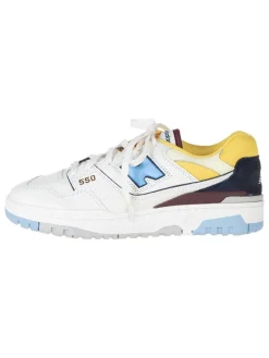 Leder-Sneakers "BB550NCF" in Weiß/ Blau/ Gelb