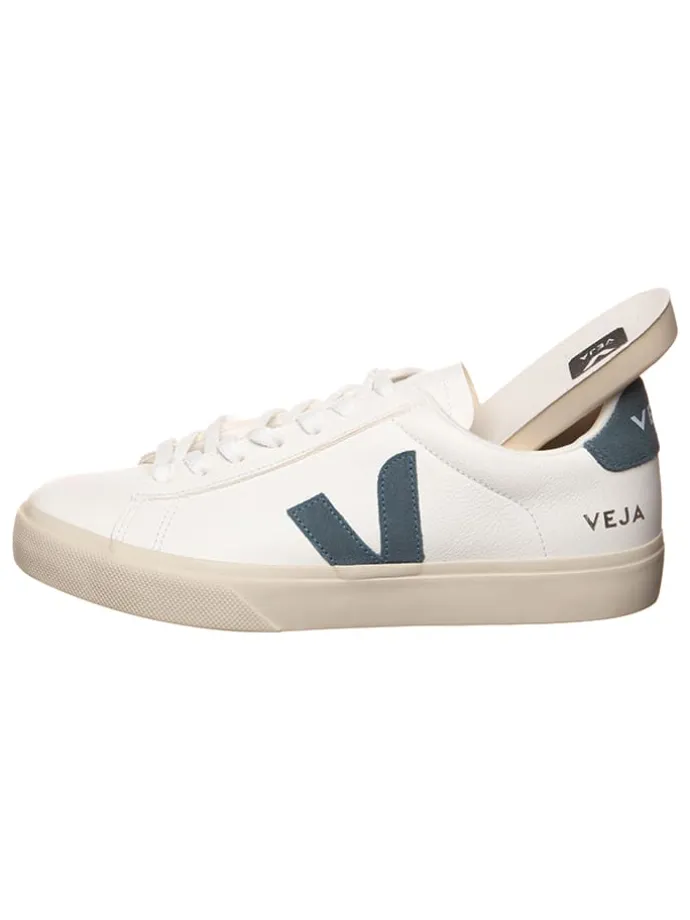 Leder-Sneakers "Campo" in Weiß/ Blau