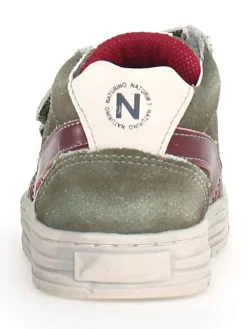 Leder-Sneakers "Ceonia" in Khaki/ Rot