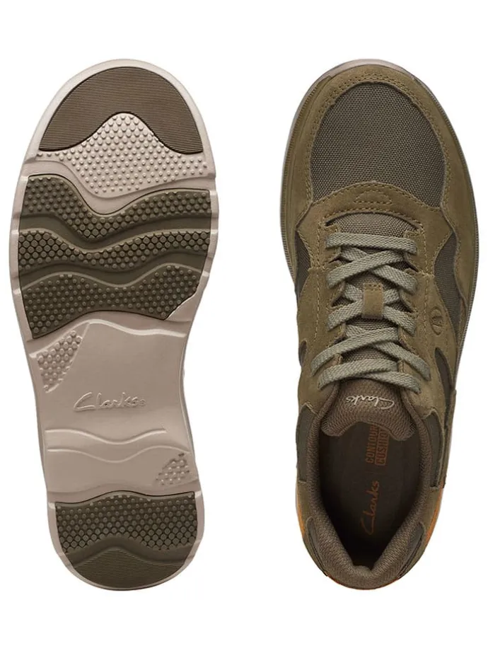 Leder-Sneakers "Chart Lite" in Oliv