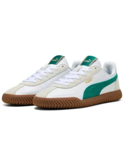 Leder-Sneakers "Club Kayzer" in Weiß/ Beige/ Grün