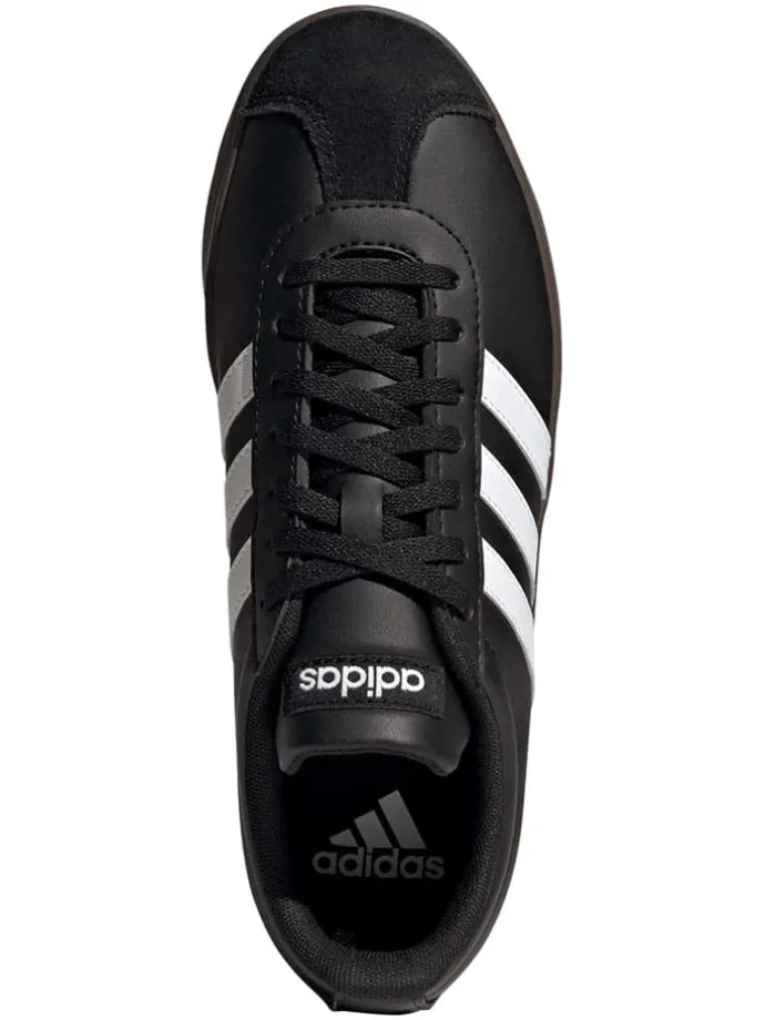 Leder-Sneakers "Court Base" in Schwarz