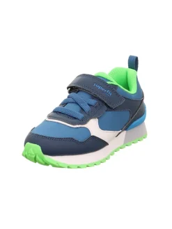 Leder-Sneakers "Dash" in Blau/ Weiß/ Grün