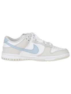 Leder-Sneakers "Dunk Low" in Weiß/ Grau/ Hellblau