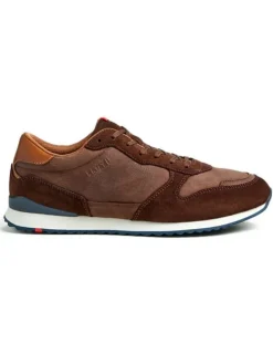 Leder-Sneakers "Edmond" in Hellbraun/ Braun
