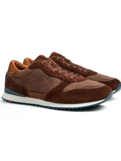 Leder-Sneakers "Edmond" in Hellbraun/ Braun