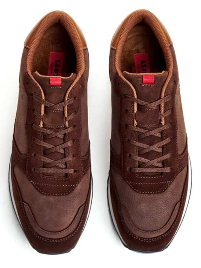 Leder-Sneakers "Edmond" in Hellbraun/ Braun