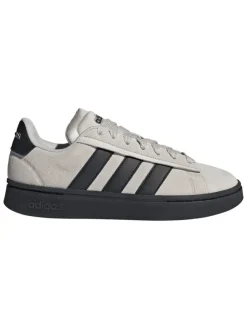 Leder-Sneakers "Grand Court Alpha" in Grau/ Schwarz