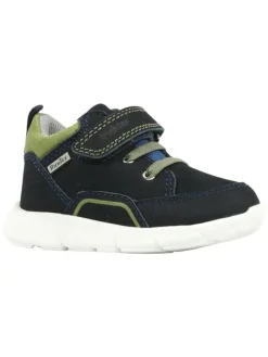 Leder-Sneakers "Hero" in Dunkelblau/ Grün