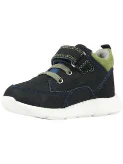 Leder-Sneakers "Hero" in Dunkelblau/ Grün